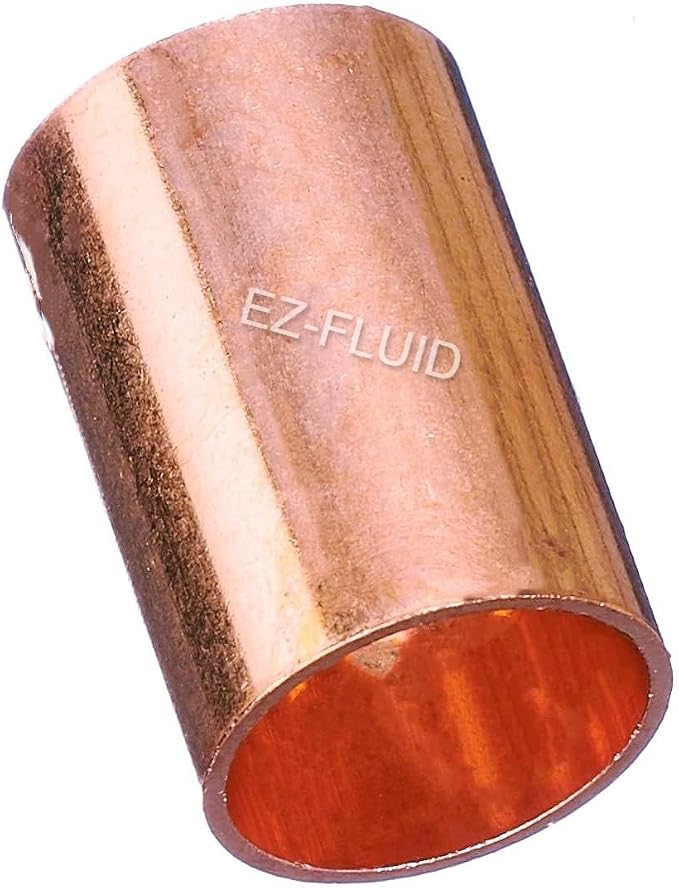 EZ-FLUID Plumbing 1-1/4" C X C LF Copper Slip Coupling Pressure Copper Fitting by EZ-FLUIDPlumbingProducts