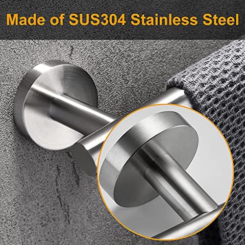 Nolimas Brushed Nickel Bath Towel Bar Single Bars Towel Rack Rod Classic Wall - Image 4
