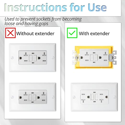 MAKERELE 1 Gang Electrical Outlet Box Extender, 1/4 Inch Yellow, 1 Pack | - Image 3