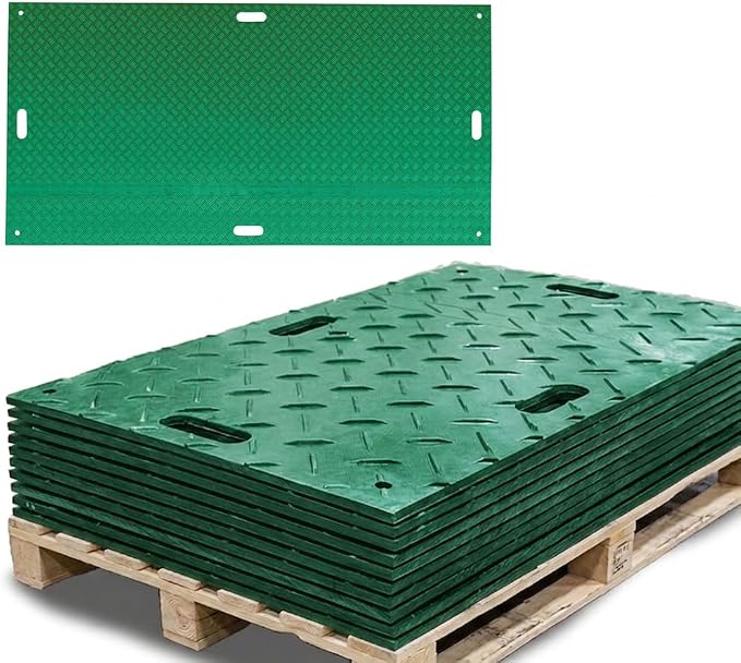 10 Pk 3' x 8' - 1/2" Thick Heavy Duty Green Ground Protection Mats - Easily by MyteeProducts