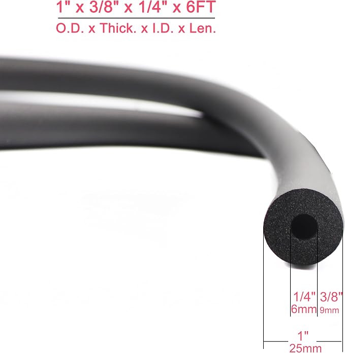 cSeao 1-Pack 1/4" ID Pipe Insulation Foam Tube - Image 2