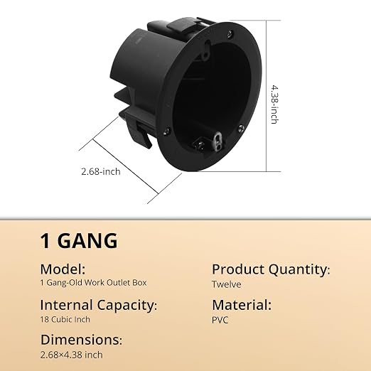 4" Round 18 cu in PVC Outlet Box, fire rated 2 hours; adjustable depth - Image 4