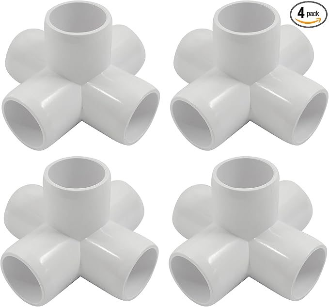 Piutouyar 4 Pcs 3/4" Elbow PVC Pipe Fitting, 5 Way Furniture Grade Pipe by Piutouyar
