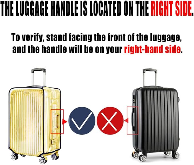 28 Inch Clear PVC Luggage Cover, 0.2mm Thick Lightweight Waterproof, - Image 7