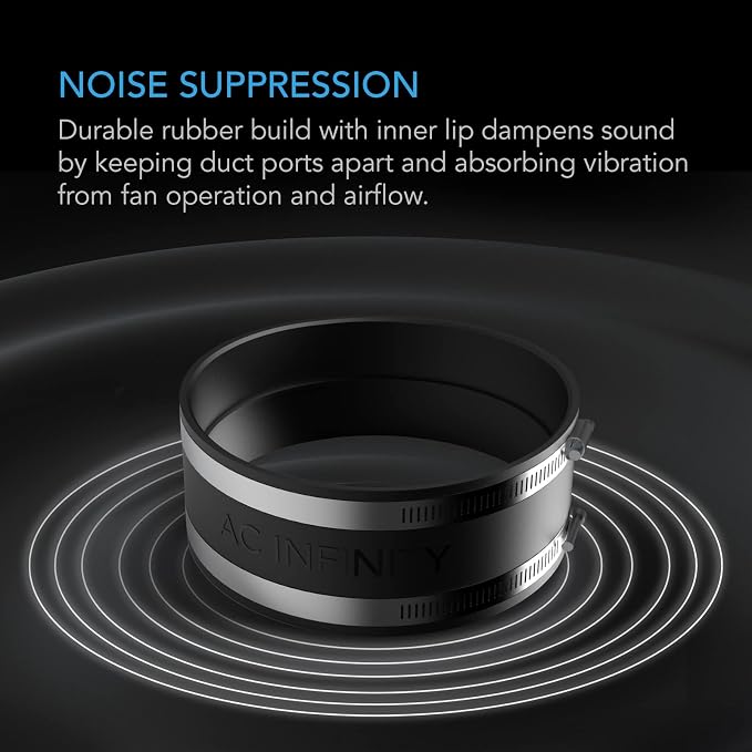AC Infinity Noise Reduction Clamp 8-Inch, Duct Coupler. | Stainless Steel Clamps - Image 4