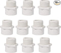 1/2 Inch Male Thread PVC Fittings White 2-Way PVC Pipe Coupling Adapter by JINUYYNA