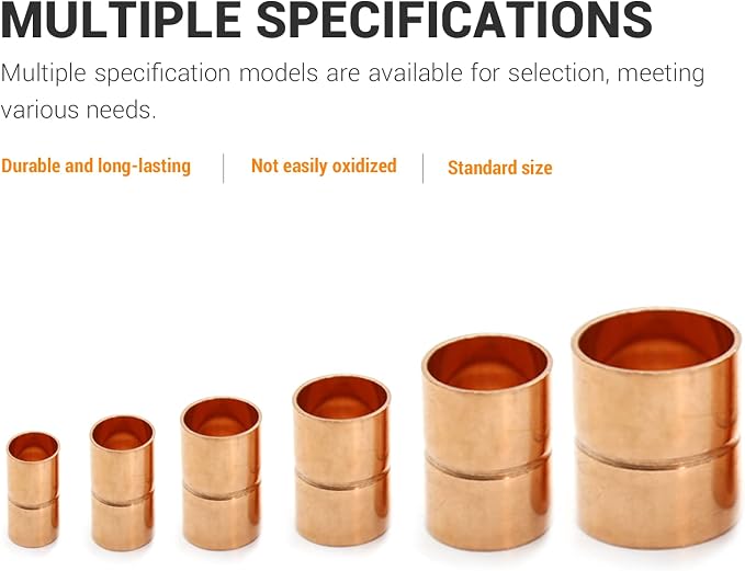 Straight Coupling Copper Fittings 1/4 inch Copper Pipe Welding Joint Connector - Image 4