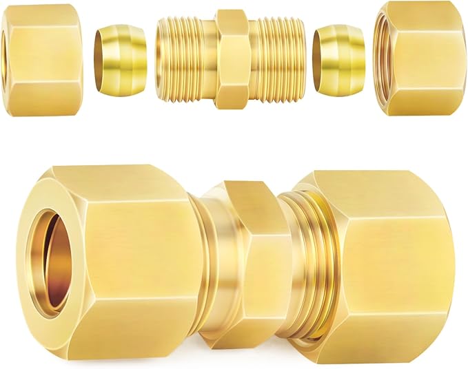 ChillWaves Brass Compression Tube Fitting, 5/8" OD x 5/8" OD Compression Union by VisittheCHILLWAVES