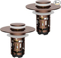 Hibbent 2 PCS Upgraded 3 in 1 Bathroom Sink Drain Strainer, Pop Up Stopper by Hibbent