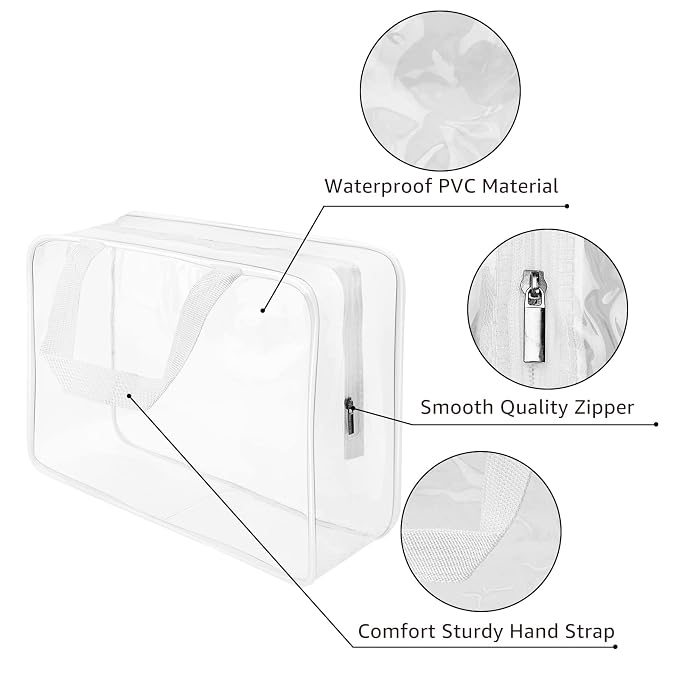 4Pcs Crystal Clear PVC Travel Toiletry Bag Kit - Image 6