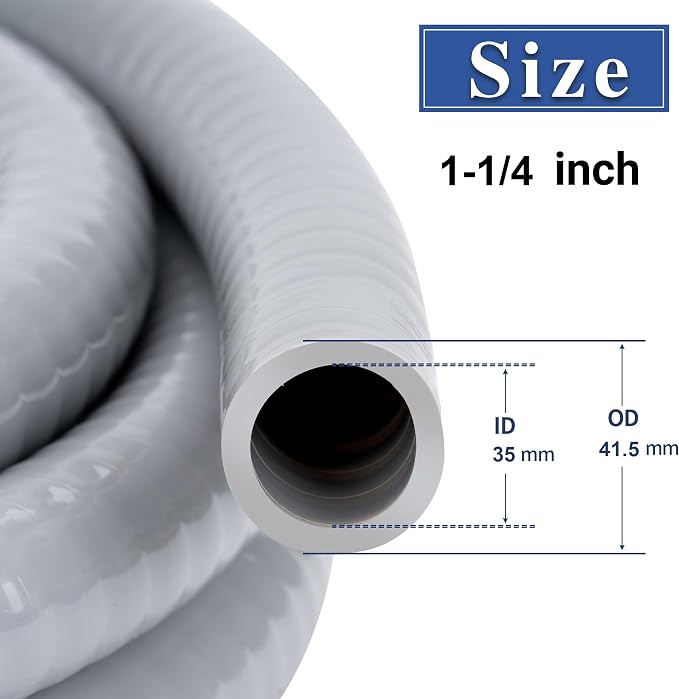 1-1/4 Inch 50 FT Liquid-Tight Conduit and Connector Kit | Non Metallic Flexible - Image 2