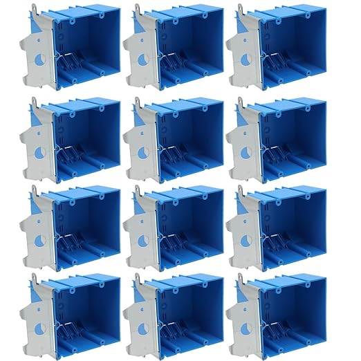 Adjustable 2 Gang Electrical Box, 34Cu in, 12 Pack, ETL Listed | Features 34Cu by XGGYA