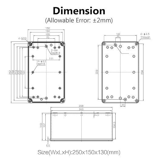 IP67 Waterproof Junction Box ABS Plastic Project Box Dustproof Electrical Box - Image 6