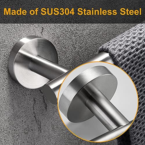 Brushed Nickel Bath Towel Bar Single Bars Towel Rack Rod Classic Wall Mounted - Image 5