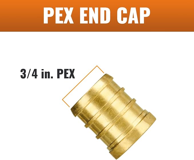 25-Pack 3/4 Inch PEX Plug End Cap Fittings | Brass - Image 2