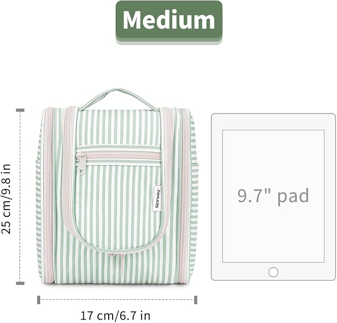 Narwey Small Striped Hanging Travel Toiletry Bag - Image 7