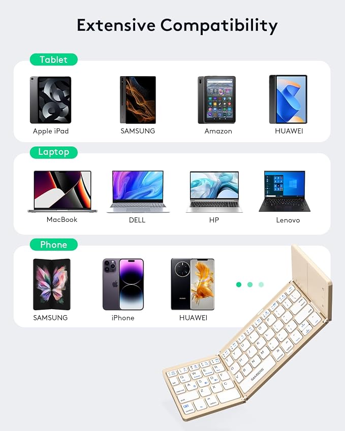 Samsers Multi-Device Foldable Bluetooth Keyboard - Image 8