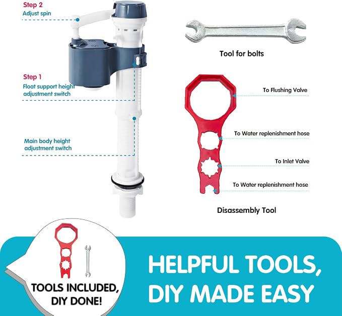 Upgraded 3-Inch Toilet Flusher Replacement Kit- Fits Most Brands - Image 4