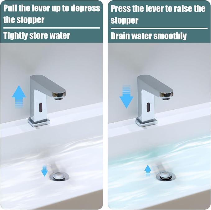 4pcs Sink Drain Parts, Lavatory Pop Up Center Piece Assembly - Image 6
