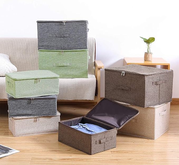 ANMINY 2PCS Storage Bins with Zipper Lids 36 Qt Lidded Fabric Storage Boxes - Image 7