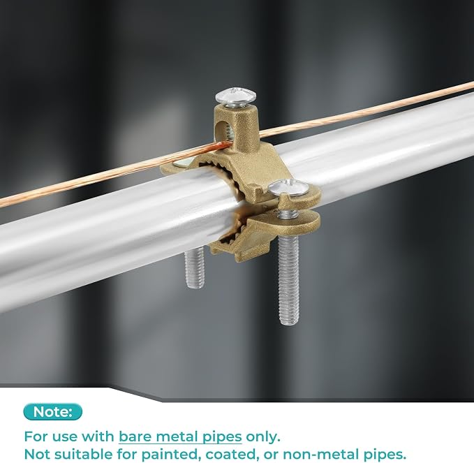 Copper Ground Clamp Set, Grounding RodPipe/Conduit Clamp：1/2”-1” | Copper - Image 3