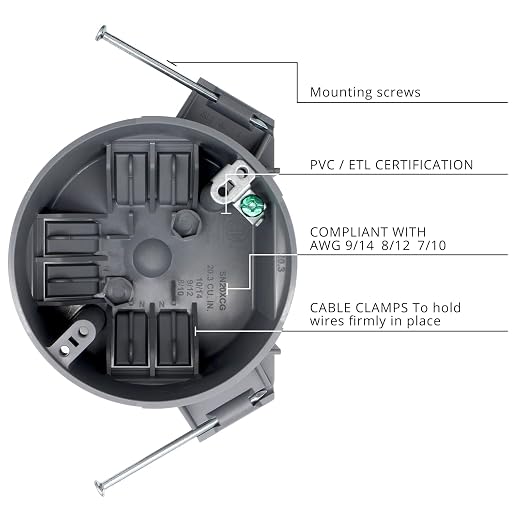 HXH 20 Cu. in. 1-Gang Round Ceiling Electrical Box | PVC Round Outlet Box - Image 2