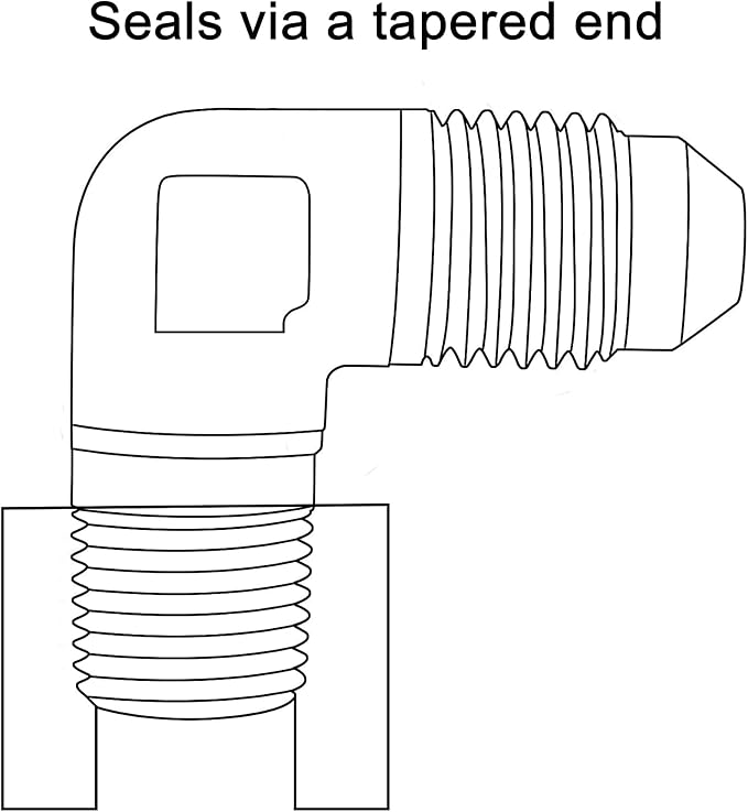 EVIL ENERGY 3AN Male Flare to 1/4" NPT Pipe 90 Degree Fitting Adapter Aluminum - Image 4