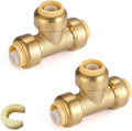 300PC HeSun 1/2" Pushfit Tee, Push to Connect Plumbing Fittings | Brass by HeSun