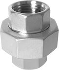 304 Stainless Steel Union 1/2" NPT Female Thread Cast Pipe Fitting by Fitvell