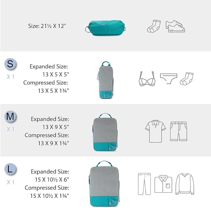 BAGSMART 6 Set /4 Set/2 Set Compression Packing Cubes - Image 2
