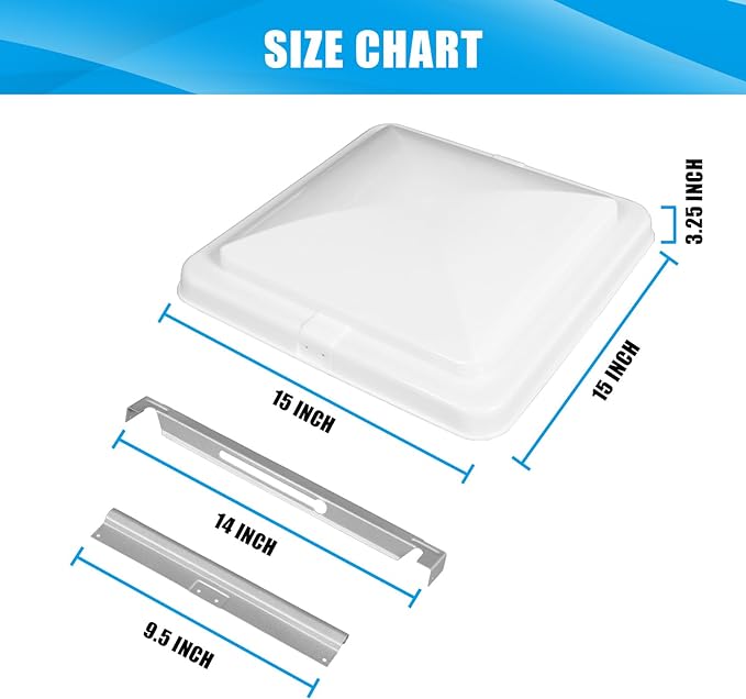 Jack Boss 1 Pack Set Roof Vent Cover, 14 Inch Replacement Vent Lid - Image 3