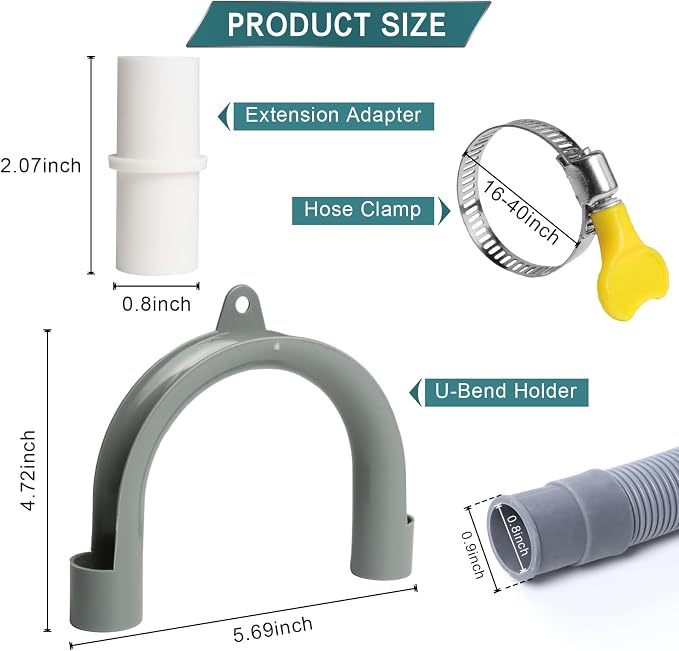 4.9FT Washing Machine Drain Hose Extension Kit - Image 3