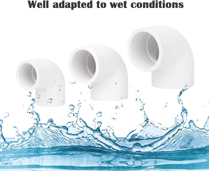5PCS 1 Inch White PVC 90 Degree Elbow Adapter Pipe Fittings 2 Way Right Angle - Image 4