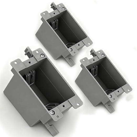 1 Gang Old Work Electrical Box, UL Listed Non-Metallic PVC Switch & Outlet Box by Wocloer