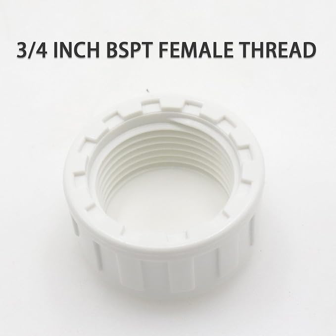 10-Pack PVC Female Thread End Cap Plug Fittings, 3/4Inch White | plumbing diy - Image 3