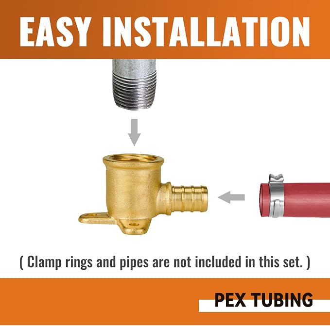 25-Pack 1/2 Inch PEX Drop Ear Elbow | Brass - Image 3