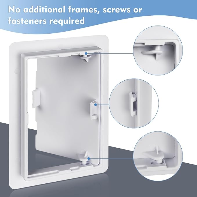 4"x6" Plastic Access Panel, Drywall Ceiling Access Door White - Image 3