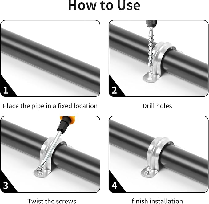30 PCS 1 Inch Reinforced Rigid Pipe Strap, 2 Holes U Bracket Cable Clamp Hanger - Image 5