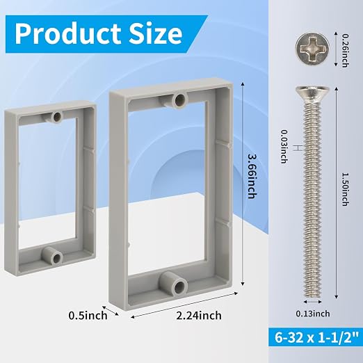 Single Gang Receptacle Outlet Box Extenders 1/2" - Image 3