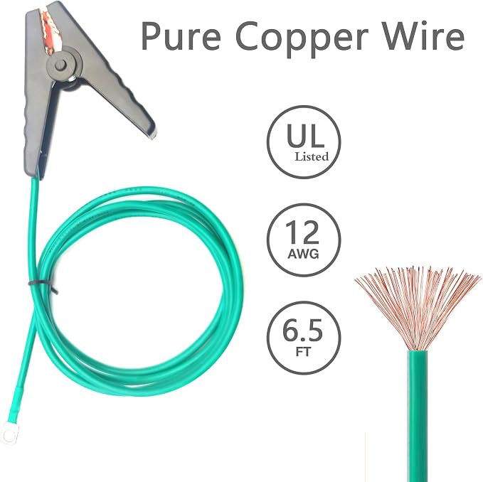 Portable Ground Rod with 6.5ft 12AWG UL Listed Grounding Wire with Crocodile - Image 5