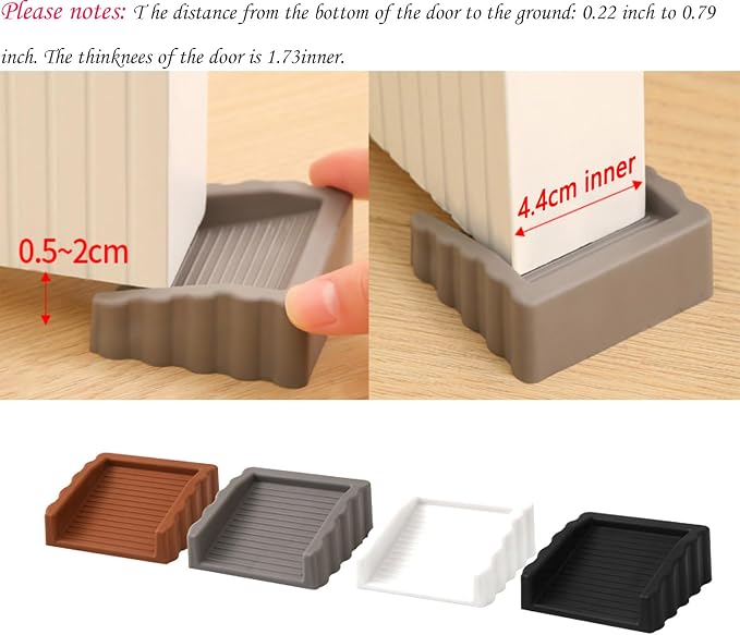 4Pack Door Stoppers Doorstop, Rubber Door Stoppers Wedge, Doors Stops - Image 2