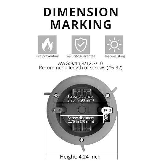 Round 18 Cu.in. PVC Old Work Round Electrical Ceiling Box, Fire Rated - Image 2
