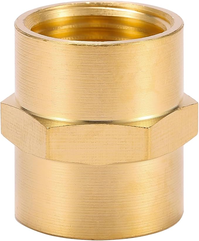 2 Pack 1/2" x 1/2" NPT Coupler, Brass Female Pipe Fitting | - Image 4