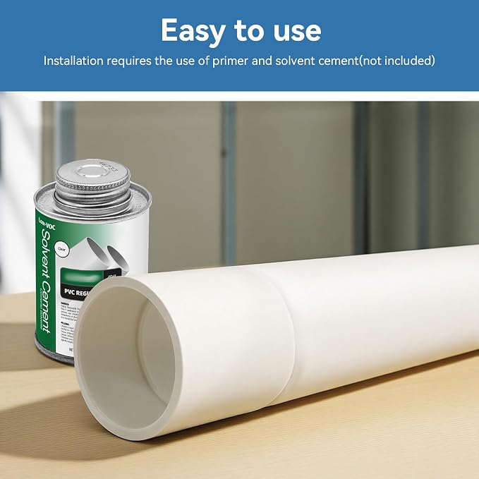 2Pack 1-1/2 Inch White PVC Pipe Coupling, Socket x Socket, Schedule 40 Heavy - Image 5