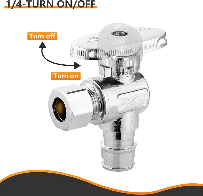 20PC HeSun 1/2" PEX-A Expansion x 3/8" OD Compression Angle Stop Valve | PEX-A - Image 5