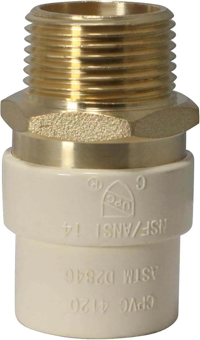 2 Pack XFITTING 3/4 in CPVC x 3/4 in MNPT Adapter, 3/4 Male CPVC Coupling - Image 3