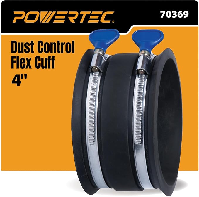 POWERTEC 70369 4 Inch Dust Control Flex Cuff by POWERTEC
