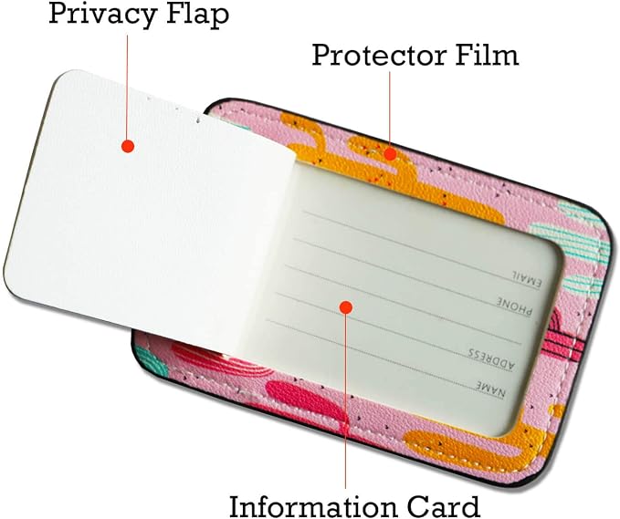 Luggage Tags for Suitcases-Leather Luggage Tag 4 Pack - Image 3
