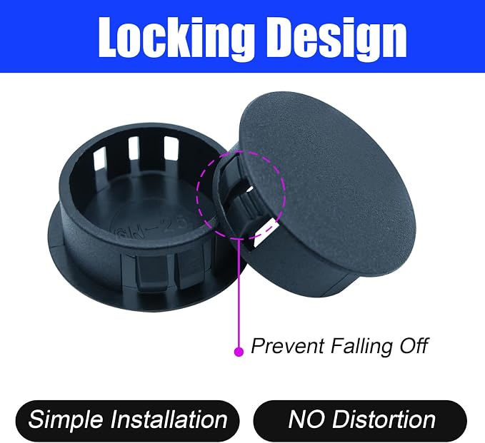 210PCS Plastic Hole Plugs Black Plastic Plug Kit Flush Type Hole Plugs | 9 - Image 4