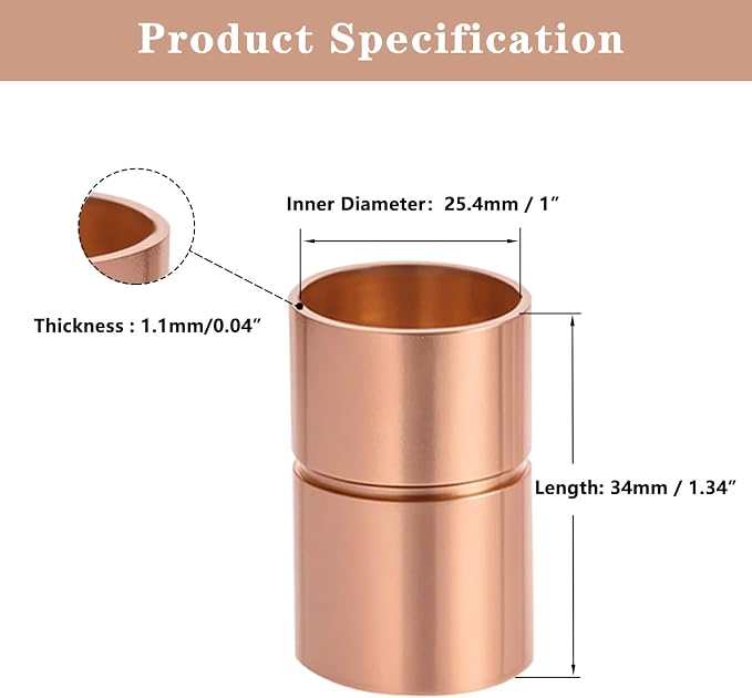 Straight Copper Coupling Fittings, 1 Inch Copper Pipe Welding Joint Connector - Image 2